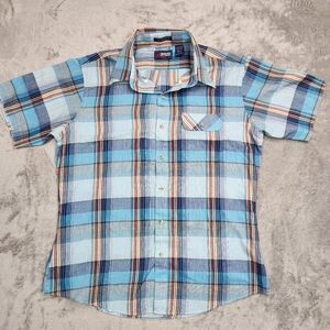 Cavalier Brand Men's Plaid Short Sleeve Button-Down Shirt - Size Large -Like New